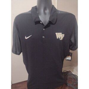New Nike Dri Fit Wake Forest University Demon Deacons Black Polo Shirt Mens XXL